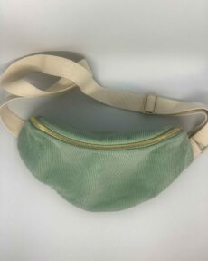 SAC BANANE VELOURS VERT D’EAU