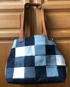 SAC CABAS JEAN PATCHWORK